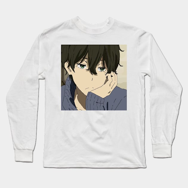 Hyouka in pixel arts Long Sleeve T-Shirt by Benio art